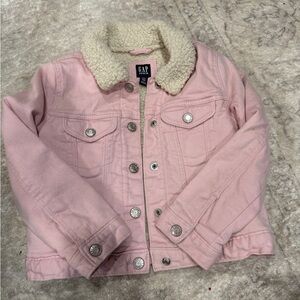GAP Kids Light Pink Sherpa Jean Jacket